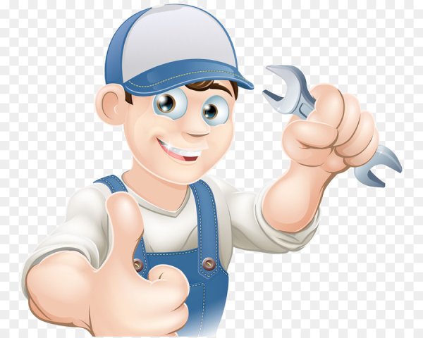 Сантехник на прозрачном фоне