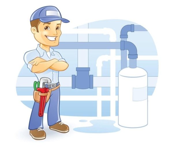 Водопроводчик чинит водопровод