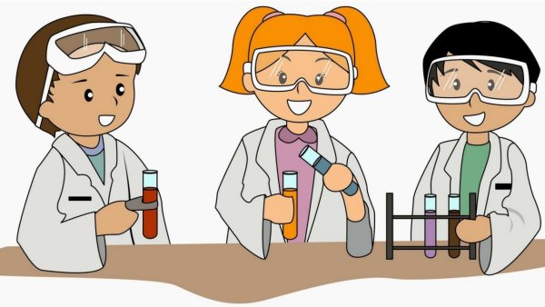 Ученый на белом фоне