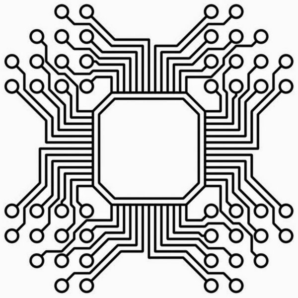 Микросхема на белом фоне