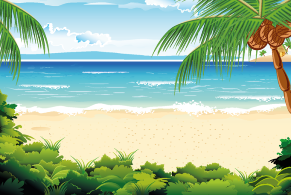 Пляж мультяшный