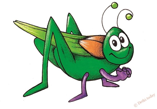 Кузнечик мультяшный