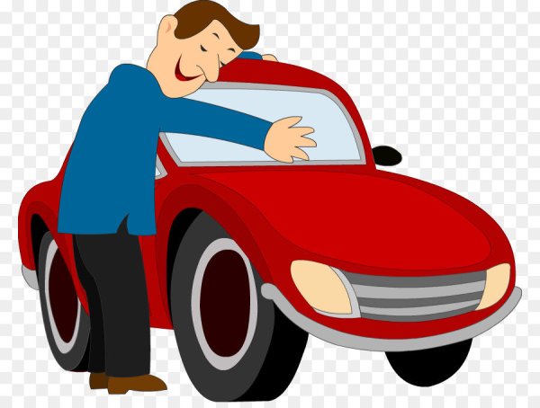 Мультяшная машина с водителем