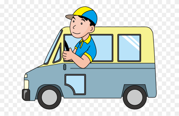 Мультяшная машина с водителем