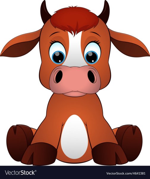 Бычок на белом фоне