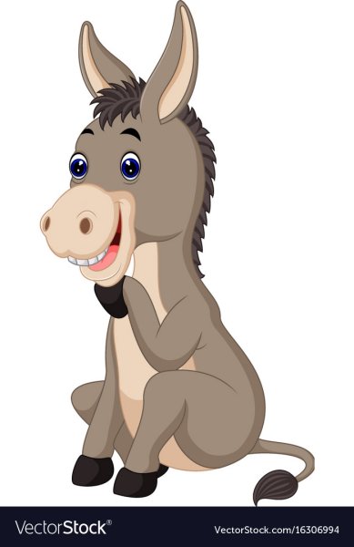 Ослик сидит