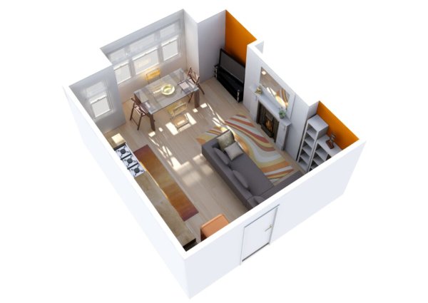 Макет квартиры студии