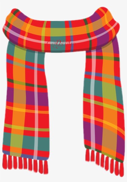 Новогодний шарф на прозрачном фоне