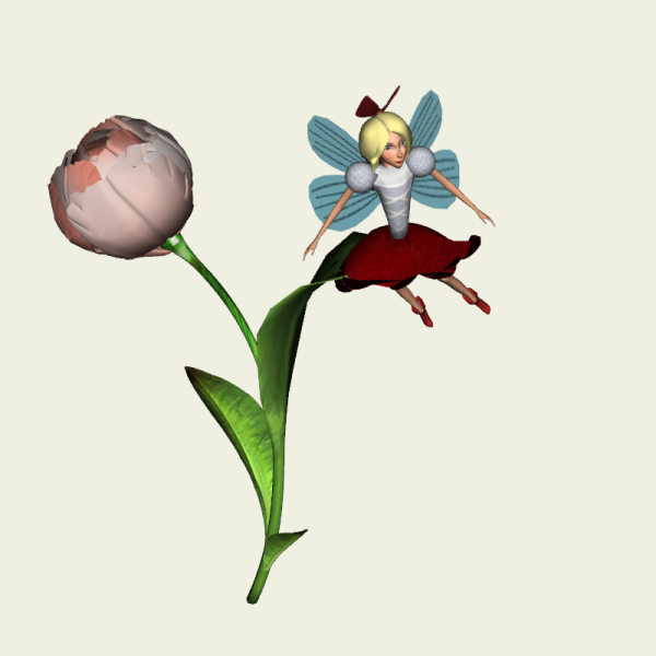 Дюймовочка на белом фоне