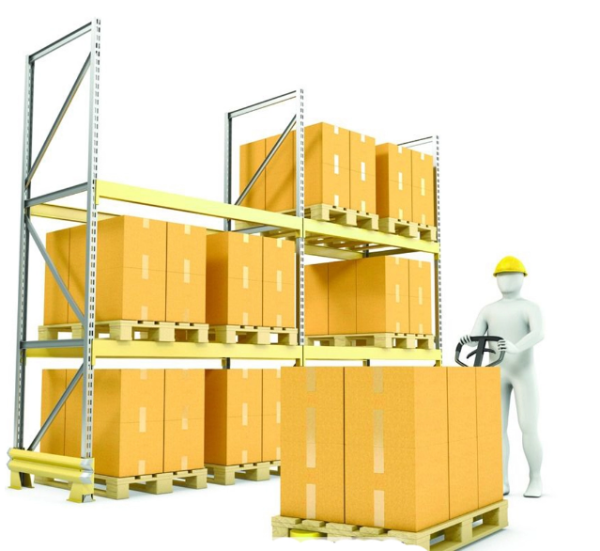 Паллеты с коробками на складе