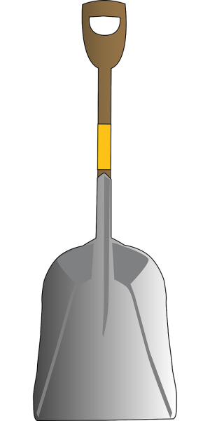 Лопата на белом фоне
