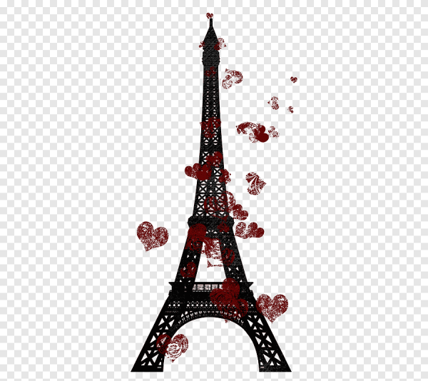 Парижская башня на белом фоне