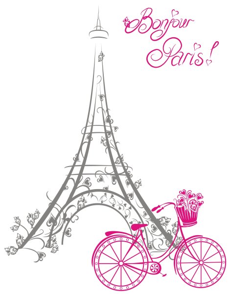 Эйфелева башня в стиле Париж для печати
