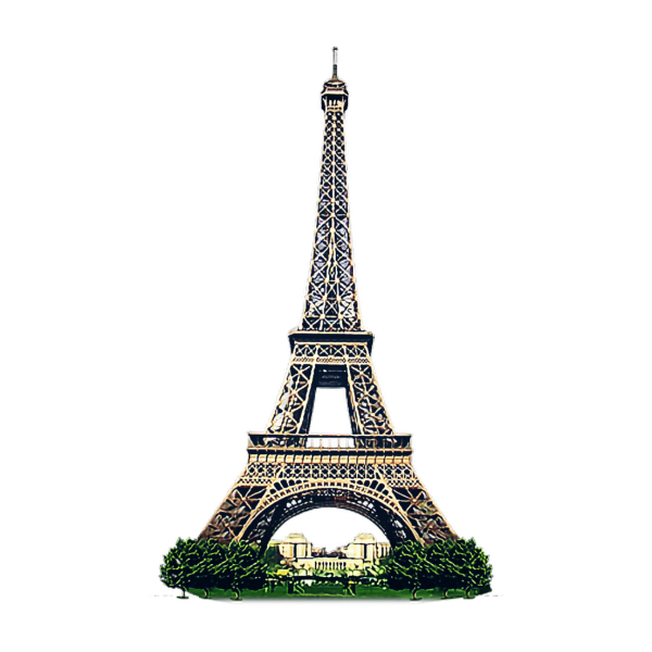 Эйфелева башня на белом фоне