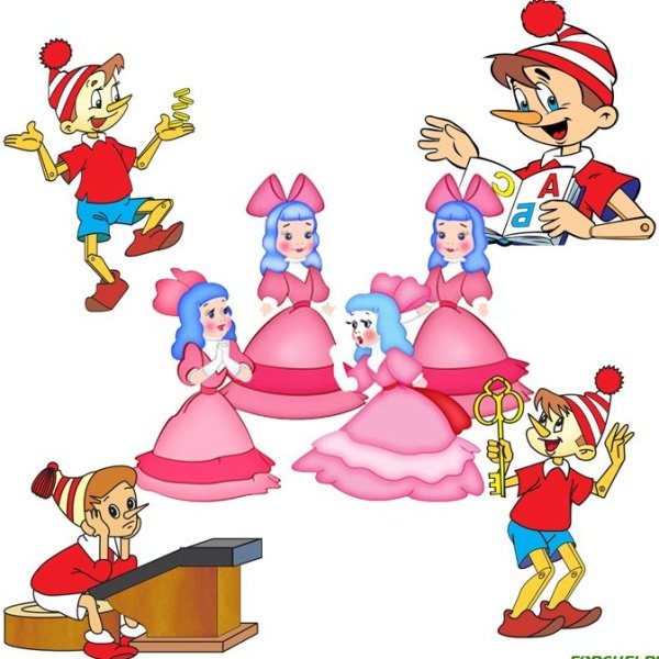 Герои сказки Буратино Мальвина