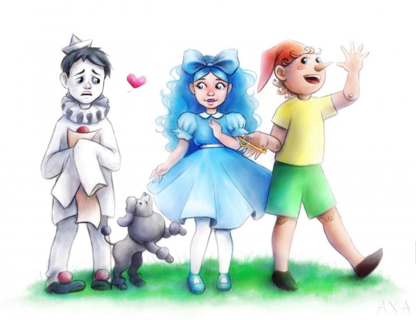 Буратино, мальвтна, перо,