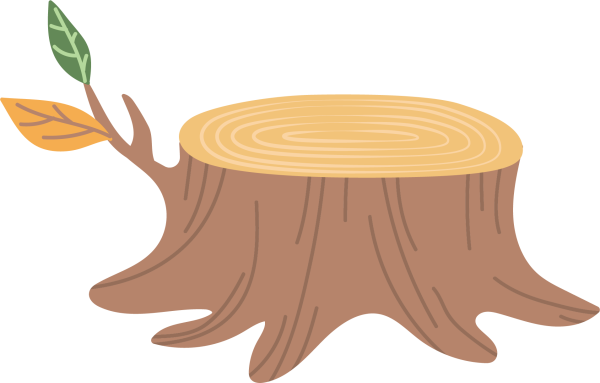 Пенек нарисованный