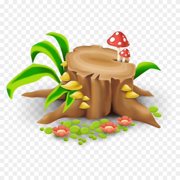 Пень на прозрачном фоне