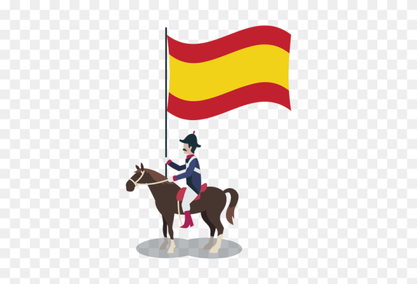 Испанец с флагом рисунок