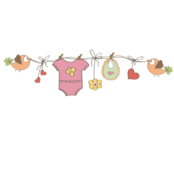 Детские вещи на прозрачном фоне