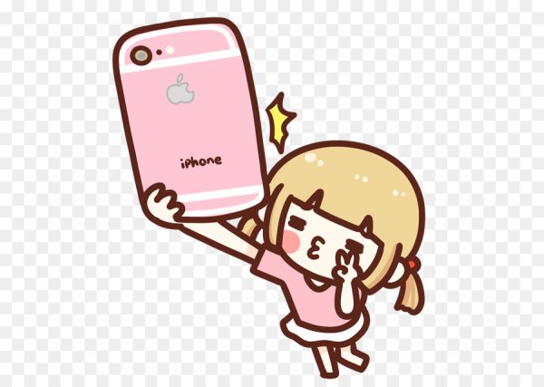 Мультяшные селфи с телефоном