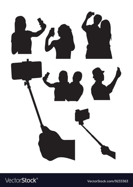 Селфи вектор силуэт