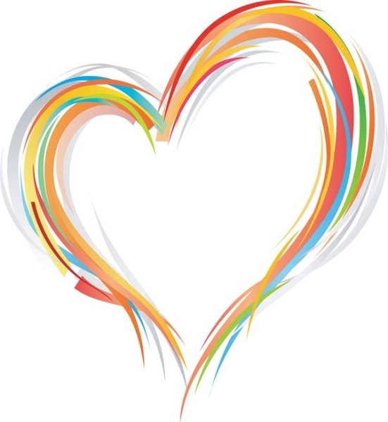 Сердце цветное