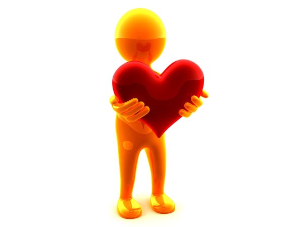 Человечек дарит сердце