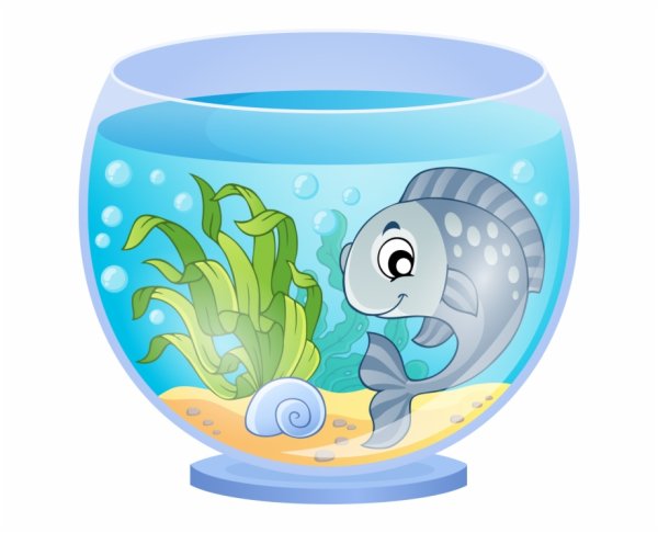 Аквариум с рыбками клипарт