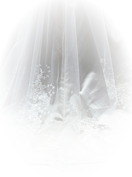 Белая вуаль на прозрачном фоне