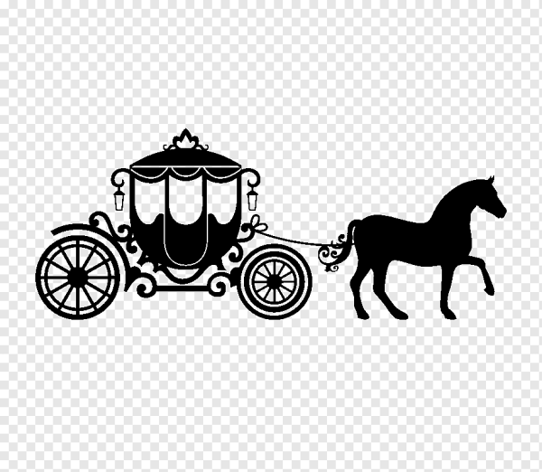 Силуэт кареты с лошадьми