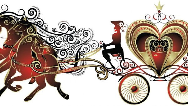 Карета с кучером вектор