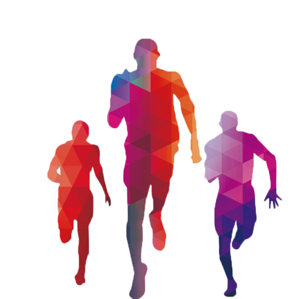 Бегуны на прозрачном фоне