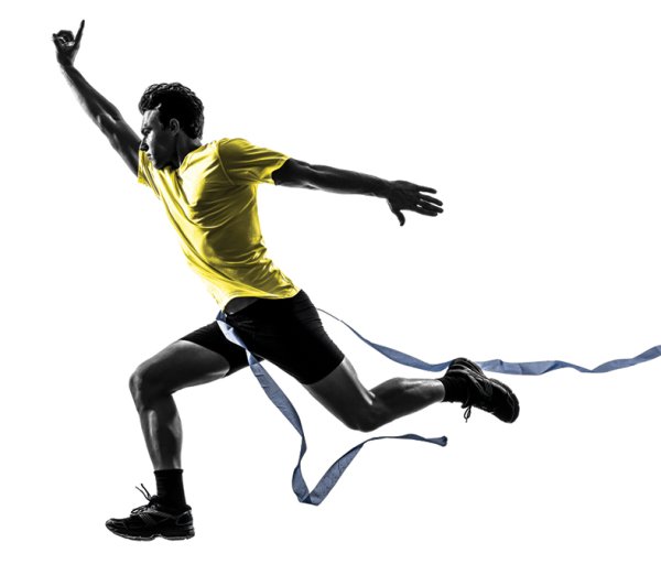 Бегуны на белом фоне