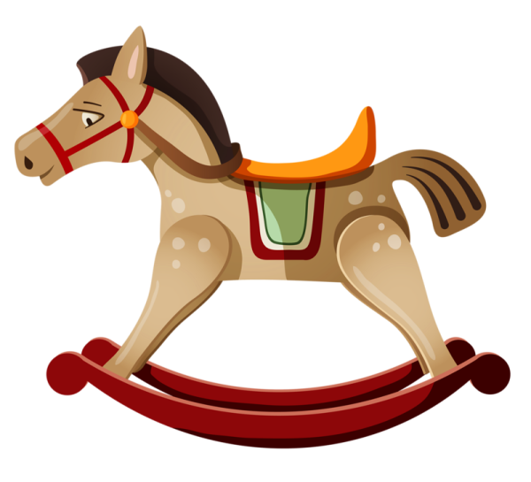 Лошадка качалка на белом фоне