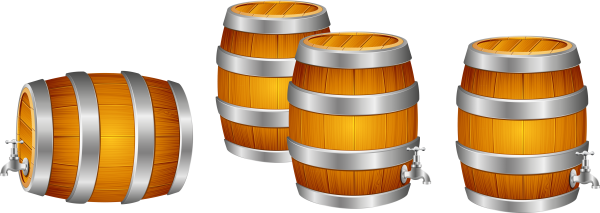Деревянная бочка на прозрачном фоне