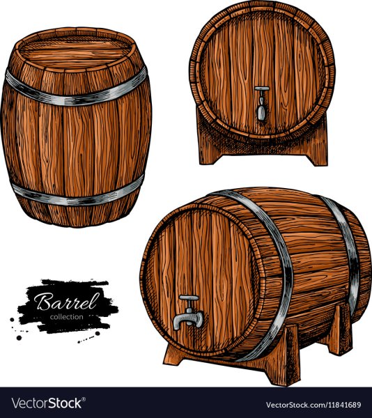 Деревянный бочонок вектор