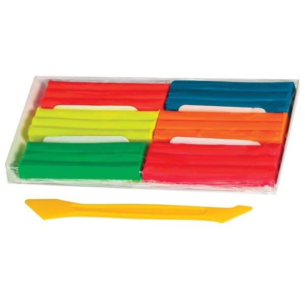 Пластилин BRAUBERG флуоресцентный 6 цветов 90г