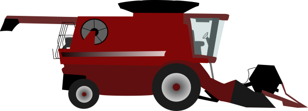 Комбайн срезает пшеницу для детей