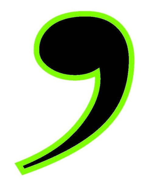 Запятая на прозрачном фоне