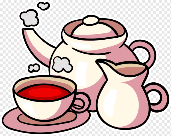 Мультяшный чайник с чашками