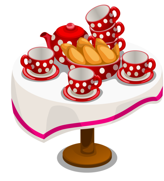 Мультяшный стол с едой