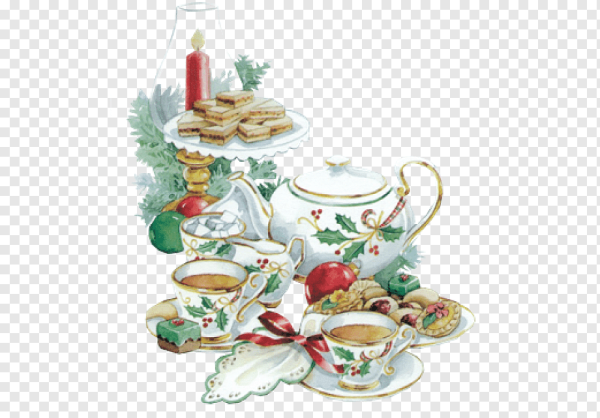 Чаепитие на прозрачном фоне