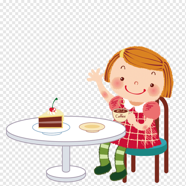 Мультяшные девочки за столом