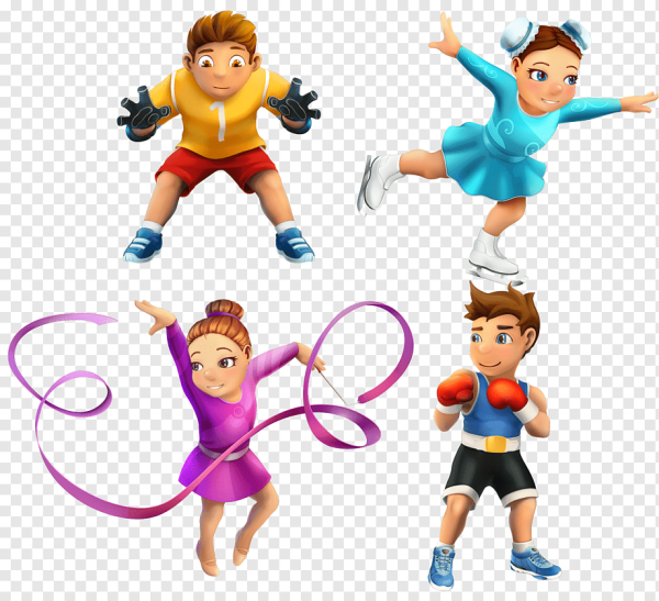 Спортивные дети мультяшные