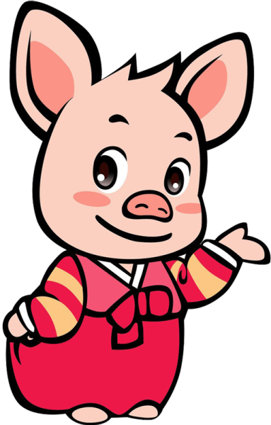 Свинья на прозрачном фоне