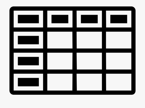 Таблица иконка черно белая