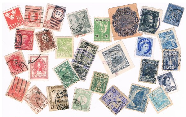 Марки на белом фоне