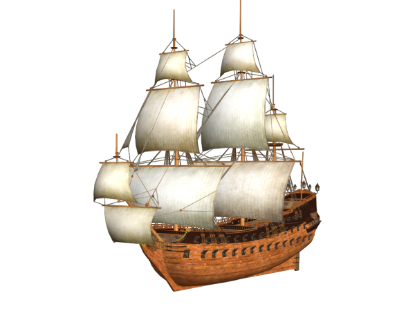 Корабль на белом фоне