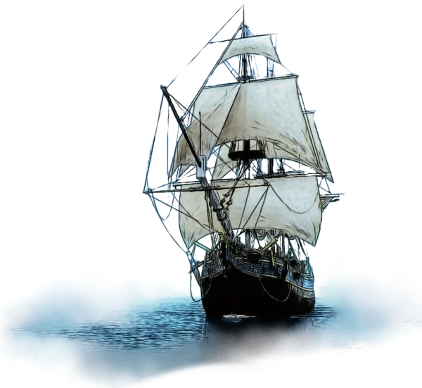 Корабль на прозрачном фоне